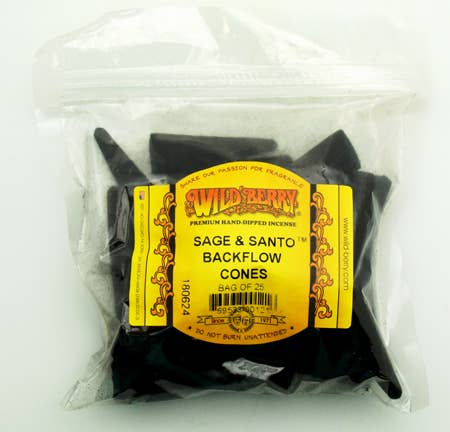 Fantasy Gifts - Wholesale Incense - Sage and  Santo Backflow Incense Cones0