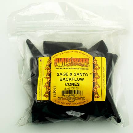 Fantasy Gifts - Wholesale Incense - Sage and Santo Backflow Incense Cones