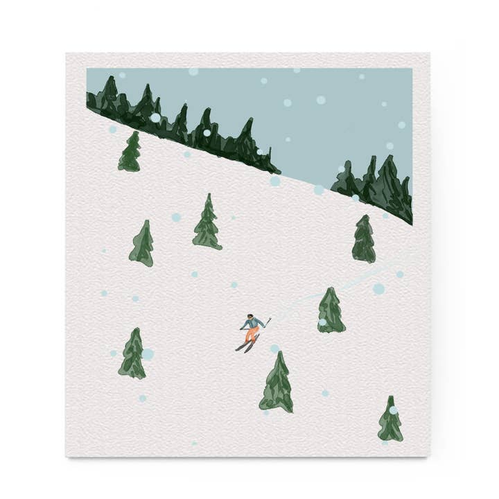 Skier Holiday Swedish Dishcloth for wholesale by Corvidae drawings & designs