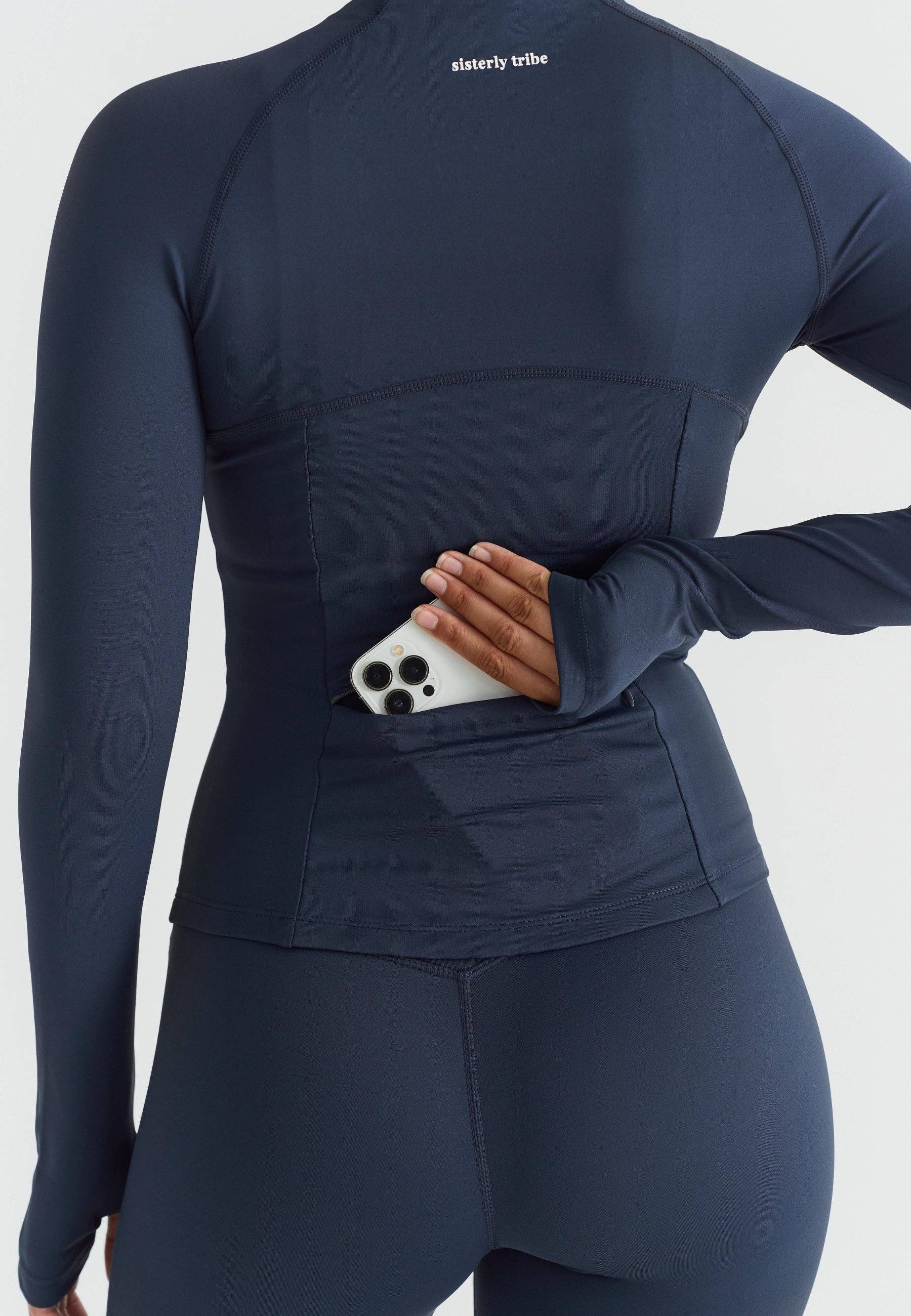 Sisterly Tribe - Wholesale Athletic Jacket - Women's - Softsculpt Zip Jacket - Navy3