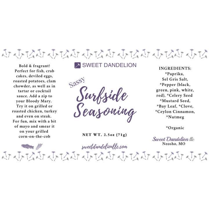 Sassy Surfside Seasoning for wholesale by Sweet Dandelion, llc
