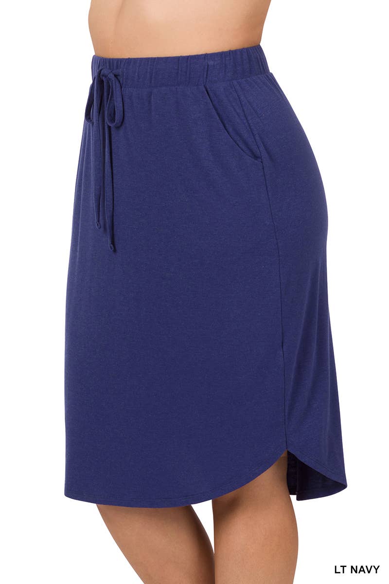 42POPS - Wholesale Skirt - Women's - `.PLUS SIZE ELASTIC WAIST TULIP HEM SKIRT1