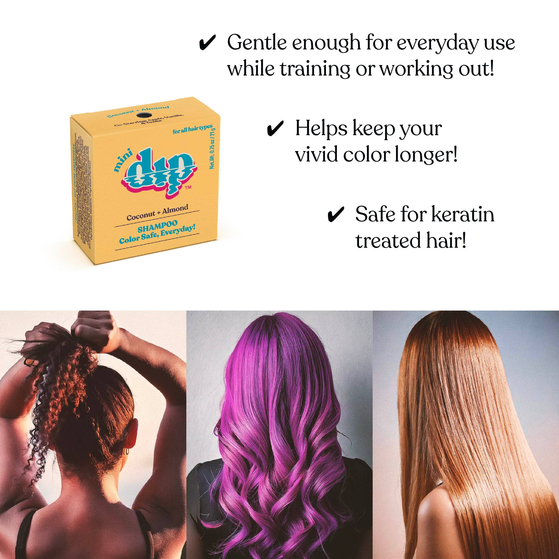 Dip - Wholesale Shampoo Puck/Solid Shampoo - Mini Dip Shampoo Bar: Color Safe, Everyday - Coconut & Almond3