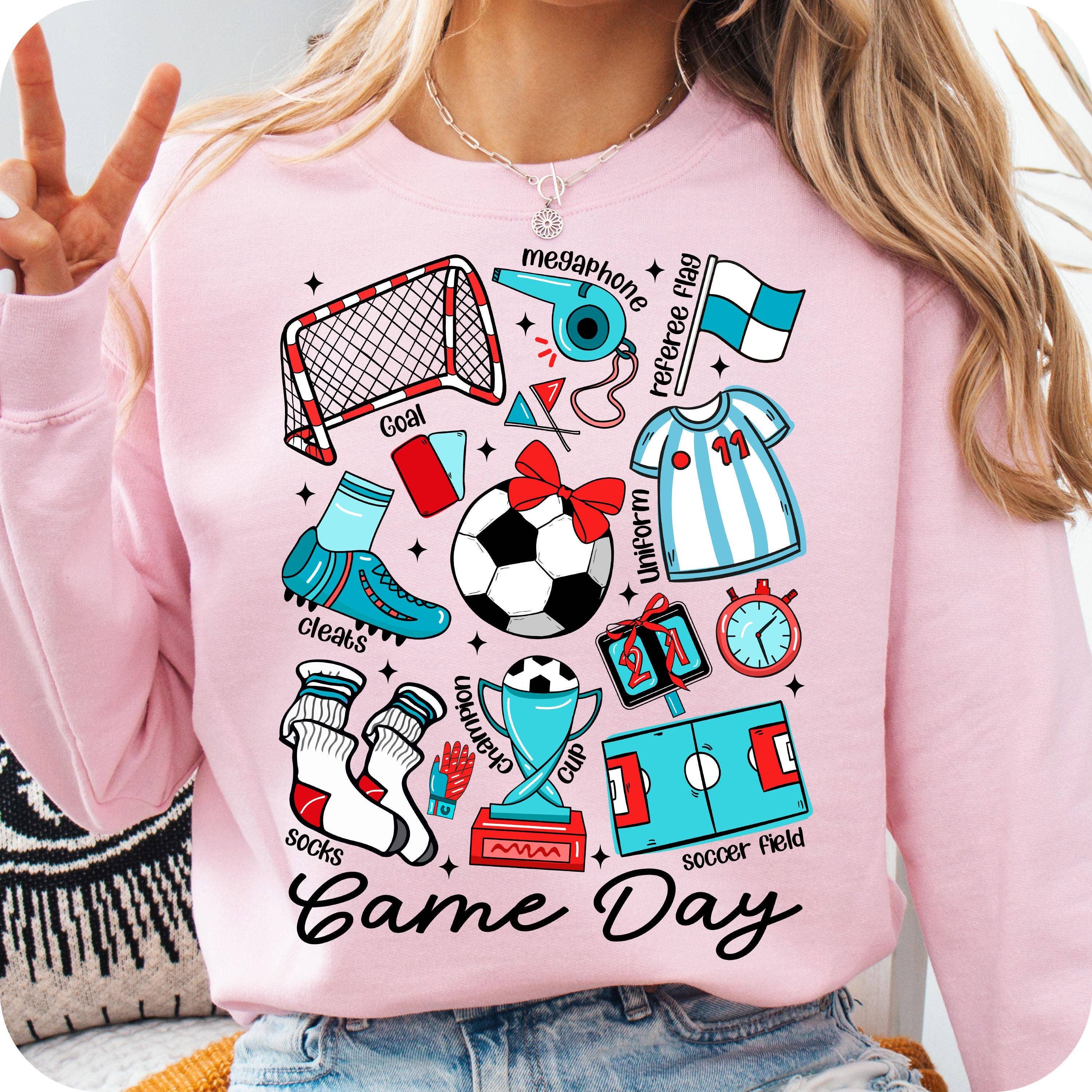 NVC Ecommerce LLC - Wholesale T-Shirt (Graphic) - Women's - Game Day Soccer Coquette Sweatshirt, Retro Soccer T-Shirt2