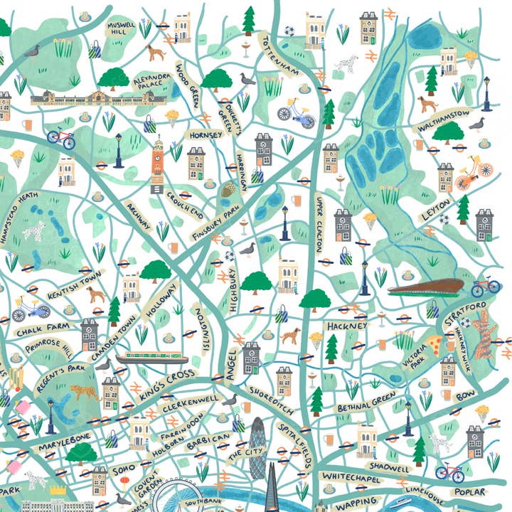 Inky Acorn Designs - Wholesale Art Print - London Map Signed Art Print1