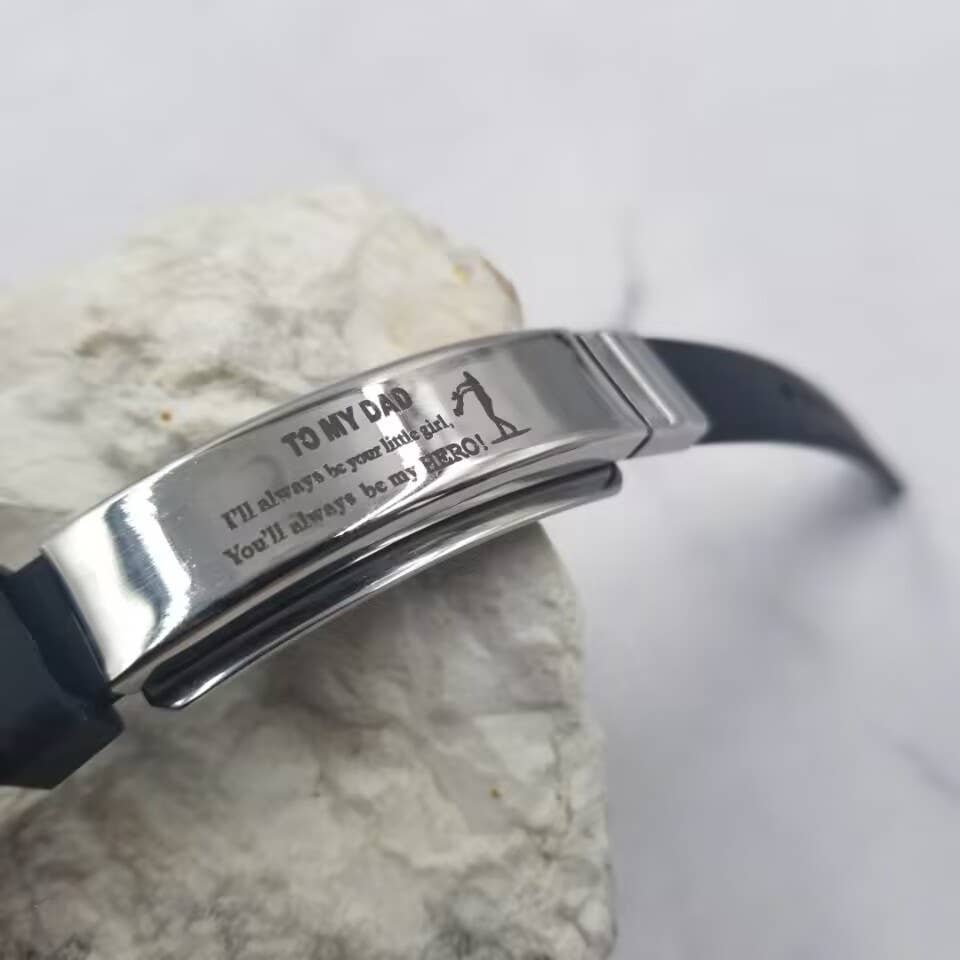 The Pretty Jewellery - Wholesale Bangle Bracelet - TO MY DAD Stainless Steel Silicone Bracelet3