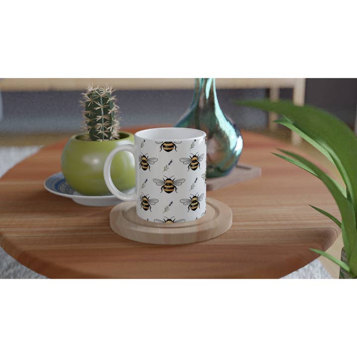 Aminelle & Willow - Wholesale Coffee mug - Colorful Bee Design Ceramic Mug - Insect Lover Gift3