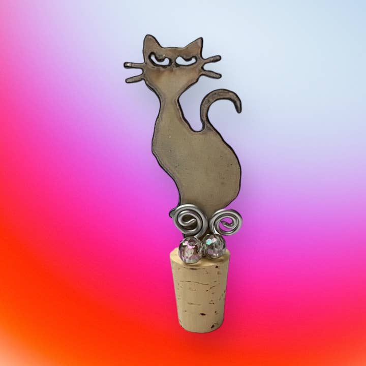 Rolha de vinho de gato rolha de vinho felino gatinho presentes funcionais EUA por atacado de Iron Jewel