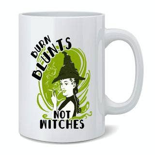 Gotham Gifts - Wholesale Coffee Mug - Burn Blunts Not Witches Funny Halloween Weed 420 Mug 11oz