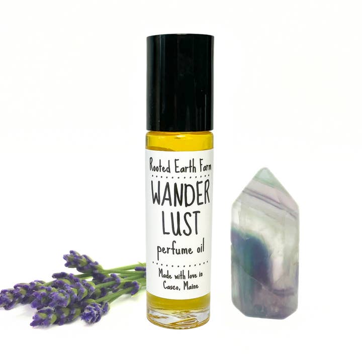 Wanderlust Perfume Oil Aromatherapy Essential Oil Roll-On for wholesale by Rooted Earth Farm + Apothecary