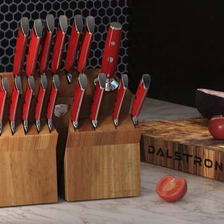 Dalstrong - Wholesale Knife Set - 18-piece Colossal Knife Set with Block | Red Handles | Gladiator Series | Knives NSF Certified | Dalstrong ©12
