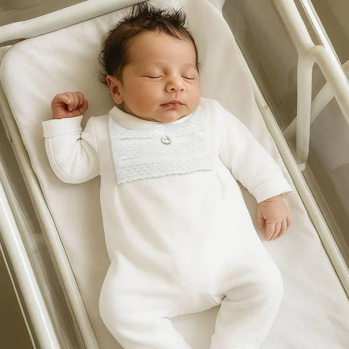 Pretty 1 White Babygrow for wholesale by Pim-Pam-Pum