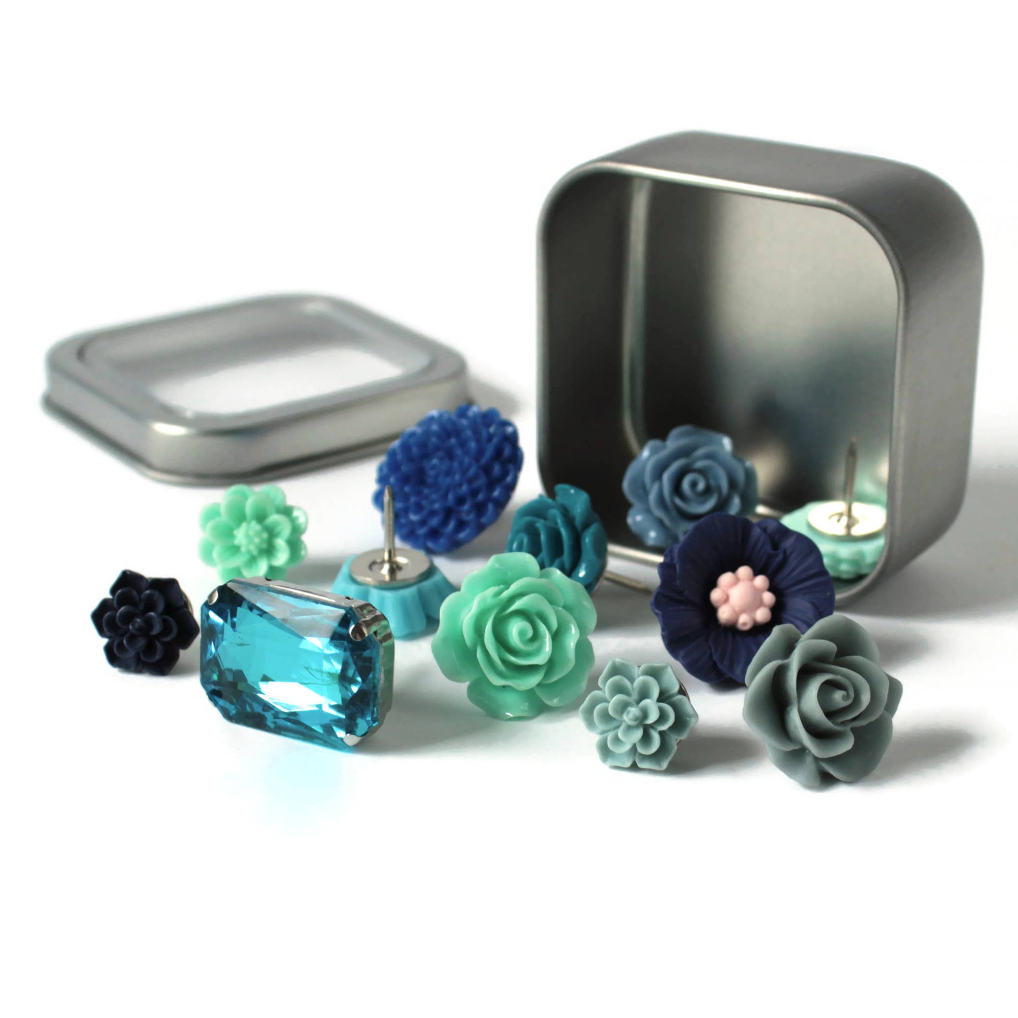 Merry Alchemy - Vendita all'ingrosso Puntine - Set puntine da disegno fiore blu0