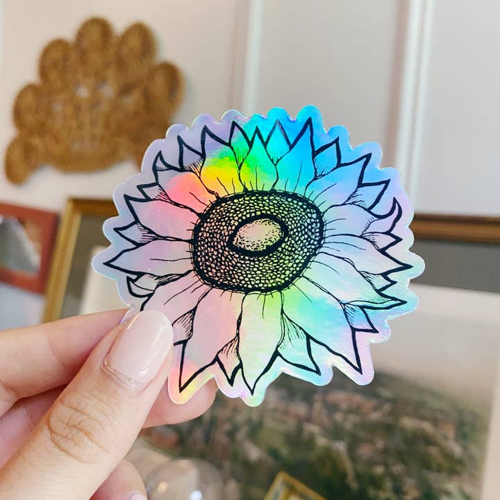 Wetterfester Vinyl-Stick mit holographischen Blumen und Blumenmuster für den Großhandel von The Moxie Fox