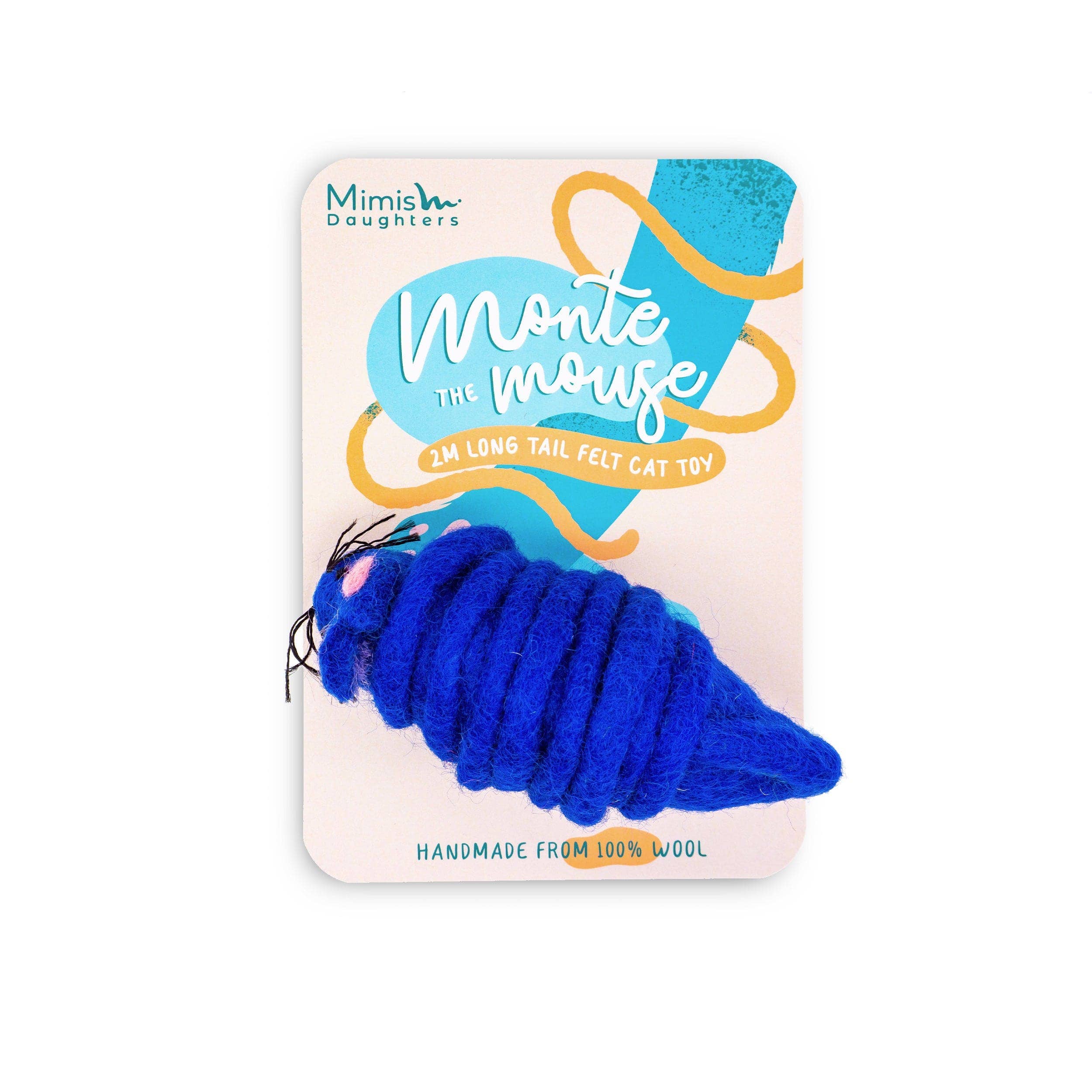 Mimi’s Daughters - Wholesale Pet Toy - Cat - Monte the Mouse - 2M Long Tailed Felt Cat Toy9