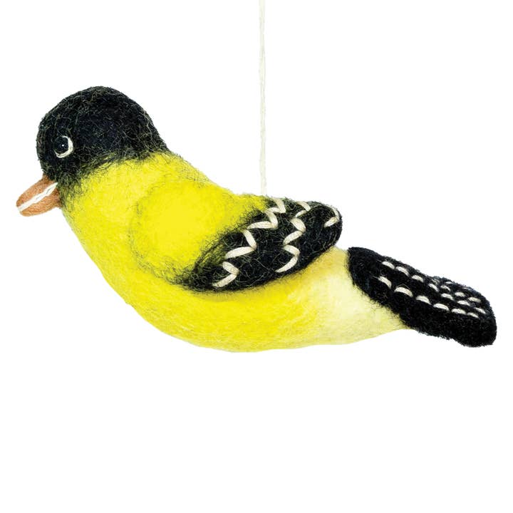 dZi Handmade - Wholesale Ornament - Goldfinch Woolie Bird