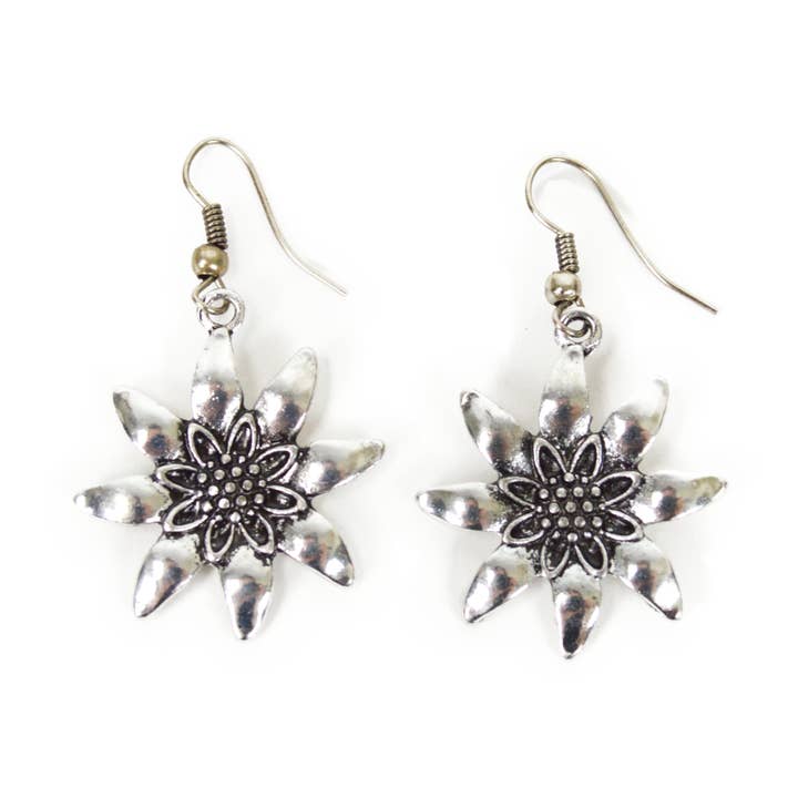 German Edelweiss Earrings for wholesale by European Heritage Gifts