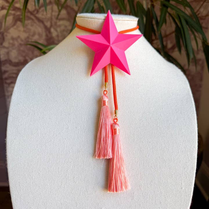 Lone Star Bolo Neon Rosa con Arancione Solare e Pesca per la vendita all'ingrosso da parte di Rahya Jewelry Design
