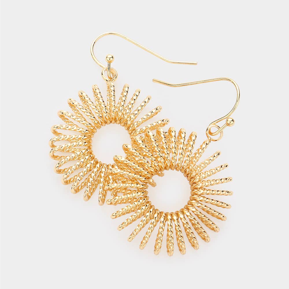 Sensibling Corp. - Wholesale Dangle Earrings - Round Metal Coil Dangle Earrings