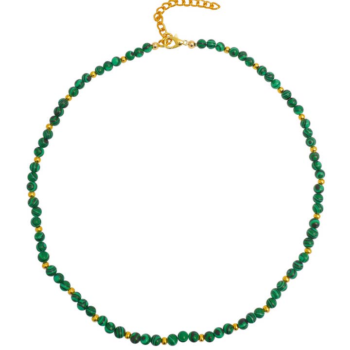 Lotusfeet – wholesale Beaded/pearl necklace – MB211 Malachite Green3