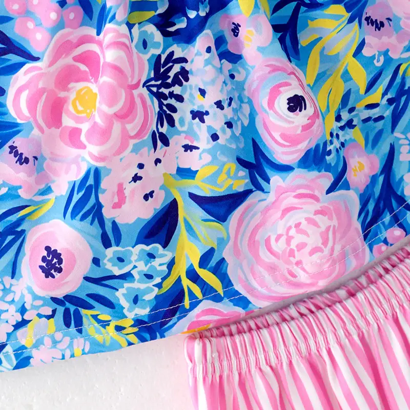 Auraquise - Vente Ensemble de vêtements – bébé - Ensemble Barboteuse Smockée d'Été "J'AIME MAMAN" pour Bébé Filles3