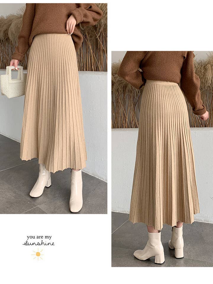 Marayn - Wholesale Skirt – Women’s - Chic ALine Knit Maxi Skirt AutumnWinter7