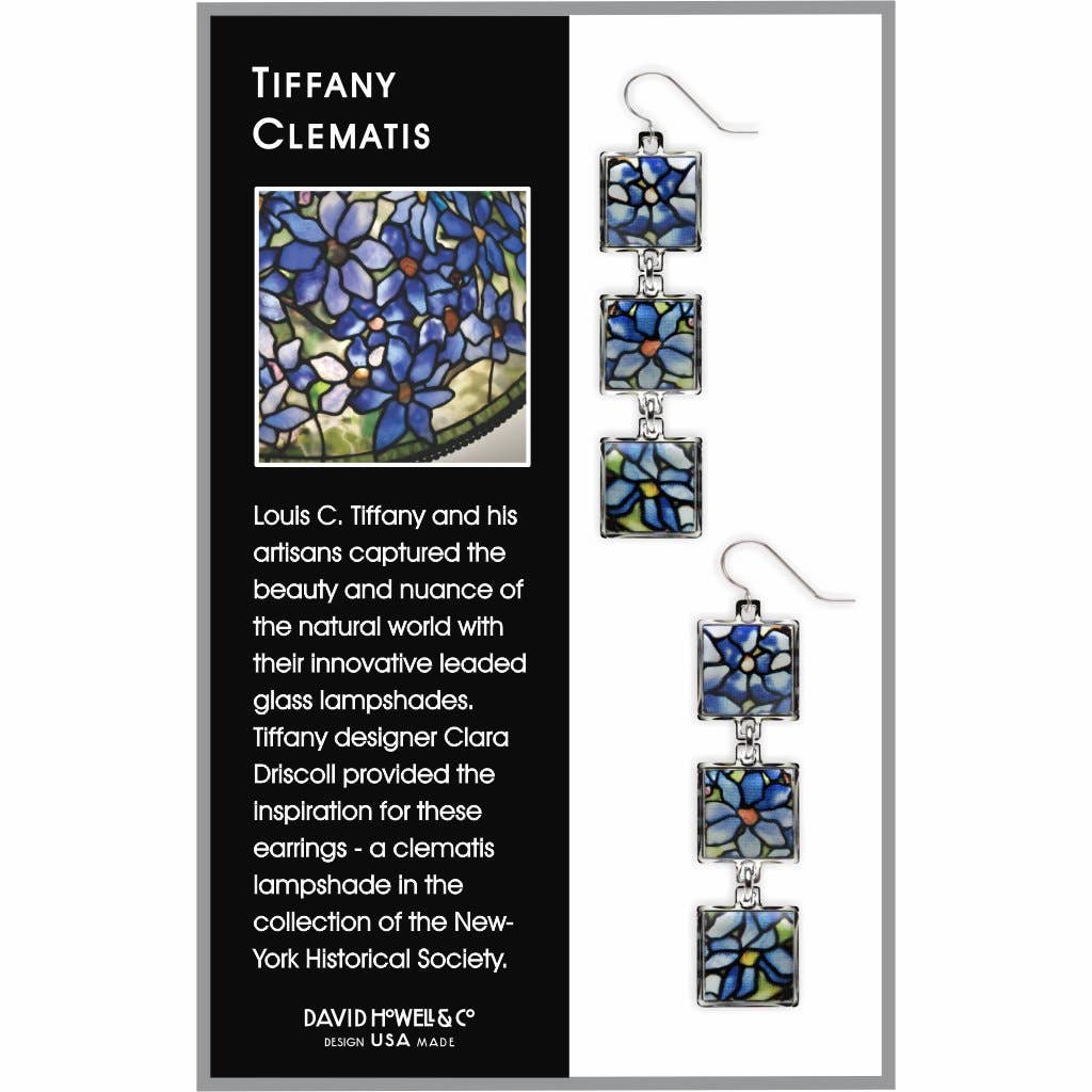 David Howell and Company - Wholesale Dangle Earrings - Tiffany Clematis Dangle Earrings, MADE in USA1