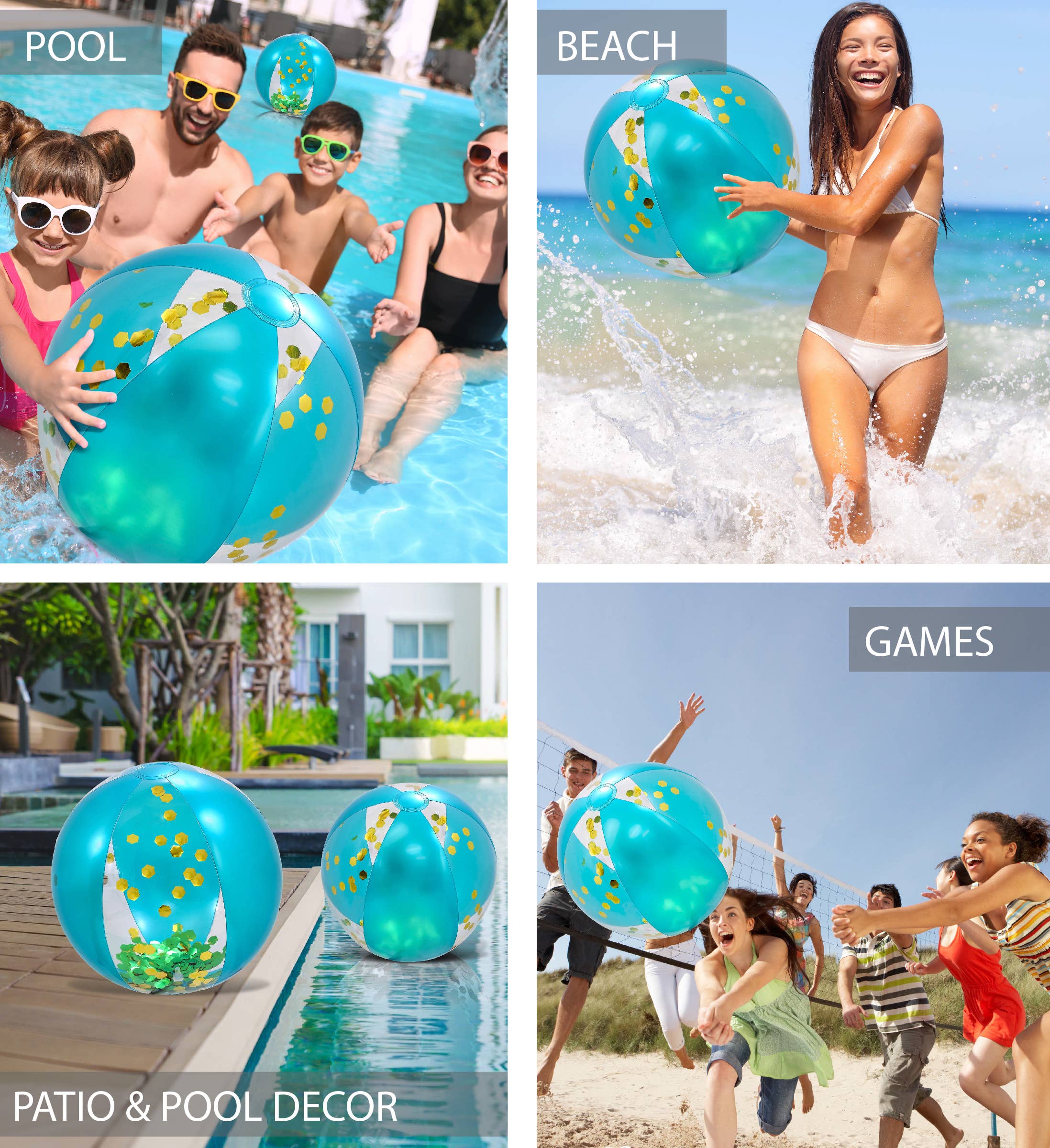 Cota Global - Wholesale Inflatables - Pool Float - 16" Blue Gold Ball - Set Of 22