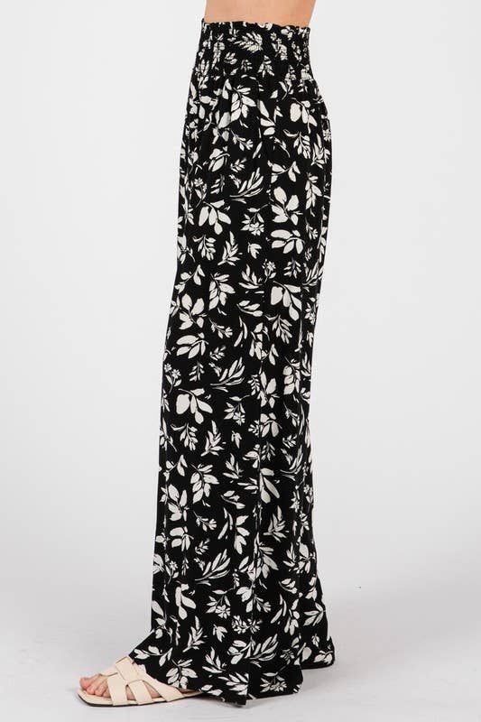 Final Touch - Wholesale Pants - Women's - Wide Smock Waist Wide Leg Pants - VNP70263B51