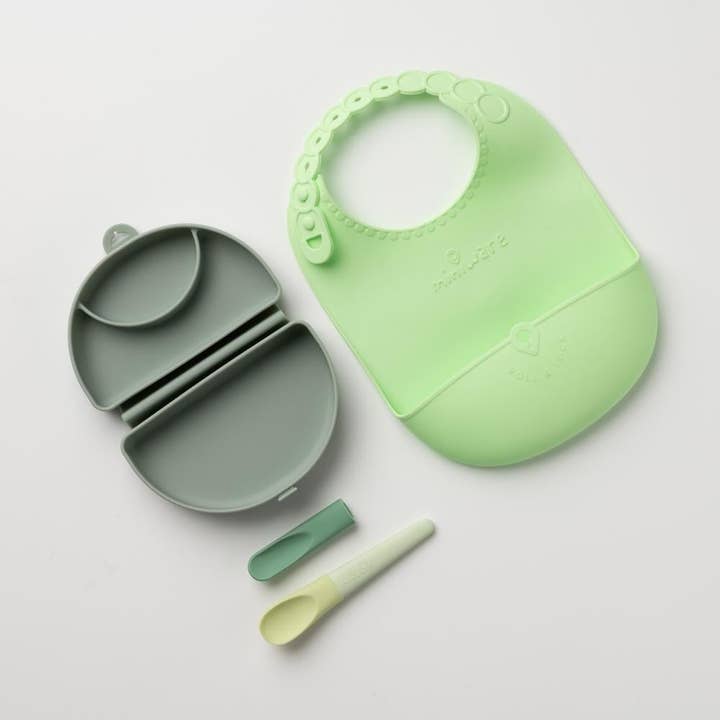 Miniware - Wholesale Feeding Set - Baby - Sili Mini Go Green Energy - Silicone Baby Bib Set