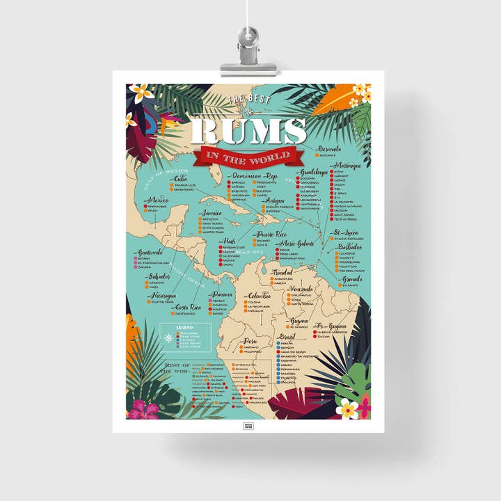 Map of Rum Poster pour la vente par FROG POSTERS
