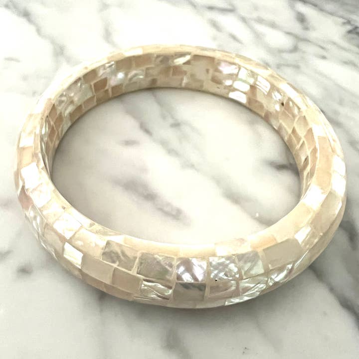 Erik & Mike - Wholesale Bangle Bracelet - Inlaid Mosaic Mother of Pearl Bangle