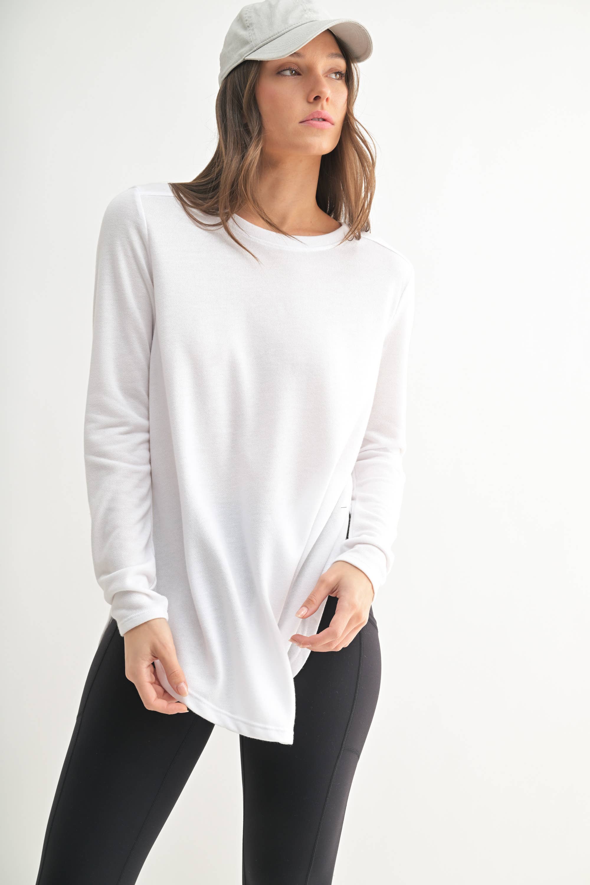 Mono B - Wholesale Tunic - Women's - Long Sleeve Flow Top with Side Slit18