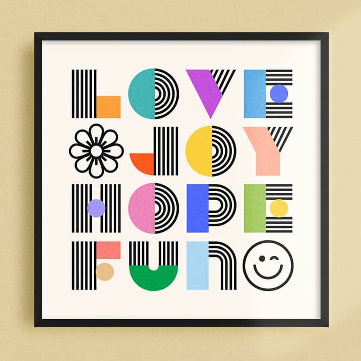 Love Joy Hope Fun Print for wholesale by Wink & Wonder