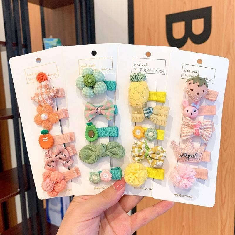 KiddieKickz - Vente Ensemble d'accessoires pour cheveux – enfant - Set de barrettes pour enfants en tissu10