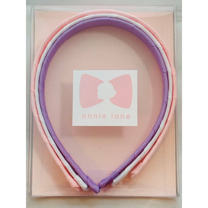 Annie Lane - Wholesale Fashion Headband - Kids - Set of three headbands - pink/white/orchid