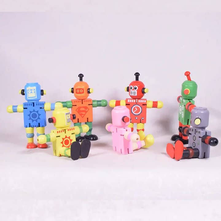 giftland - Wholesale Figurine Toy - Kids - Wooden Robot Figurines1