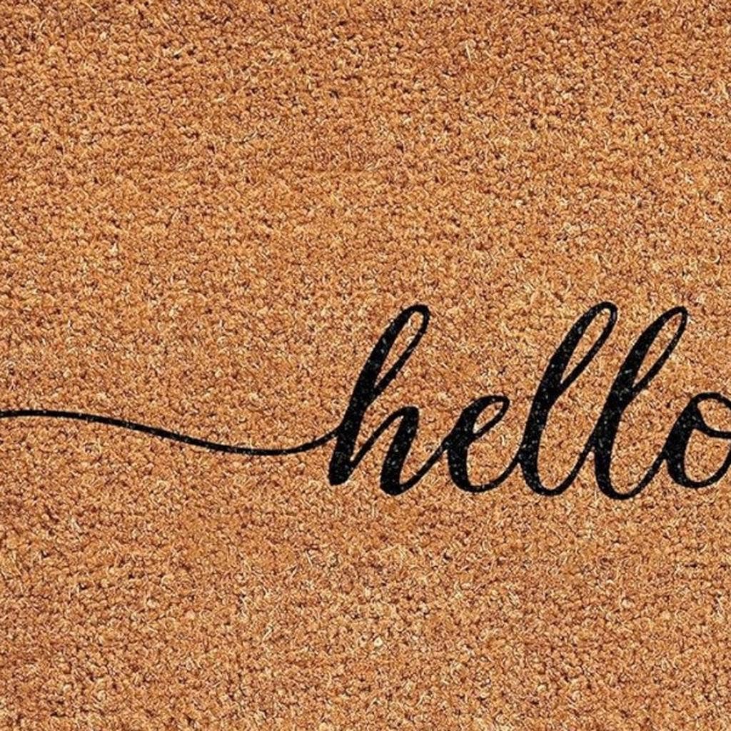 HomeRoots - Vendita all'ingrosso Zerbino - Zerbino da Esterno in Fibra di Cocco Marrone e Naturale 24" X 36" Autunno Hello Fall2