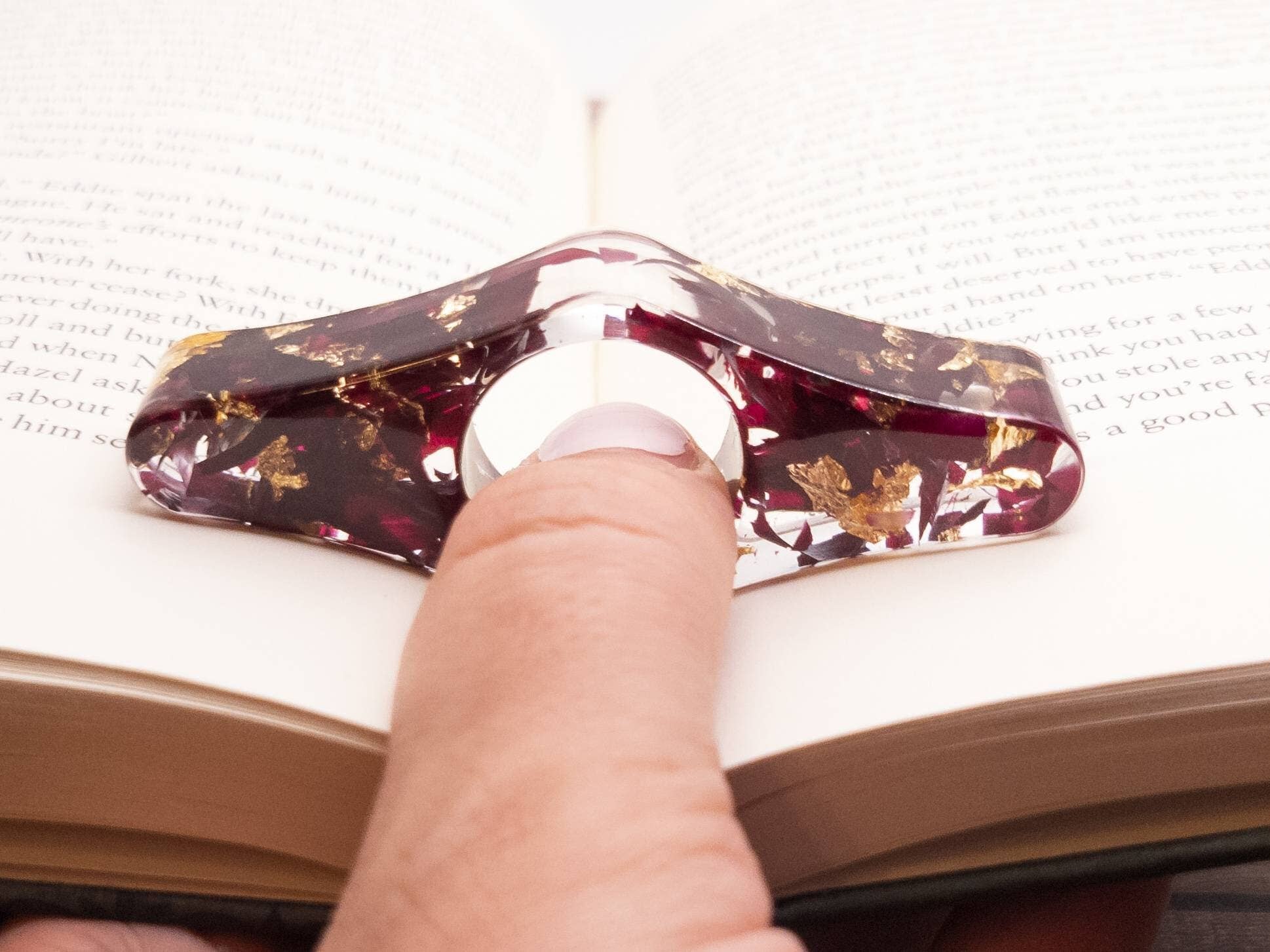 Botanically Bookish - Wholesale Book Holder - Rose & Gold Book Page Holder, Flower Thumb Page Spreader5