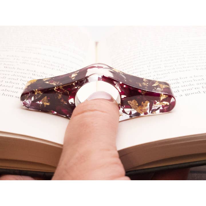 Botanically Bookish - Wholesale Book Holder - Rose & Gold Book Page Holder, Flower Thumb Page Spreader5
