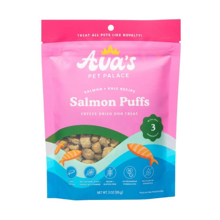 Freeze Dried Dog Treats - Wild Salmon + Kale & Flax seed for wholesale by Ava's Pet Palace