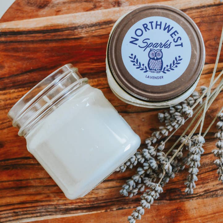 Lavender Soy Wax Jar Candle for wholesale by Northwest Sparks
