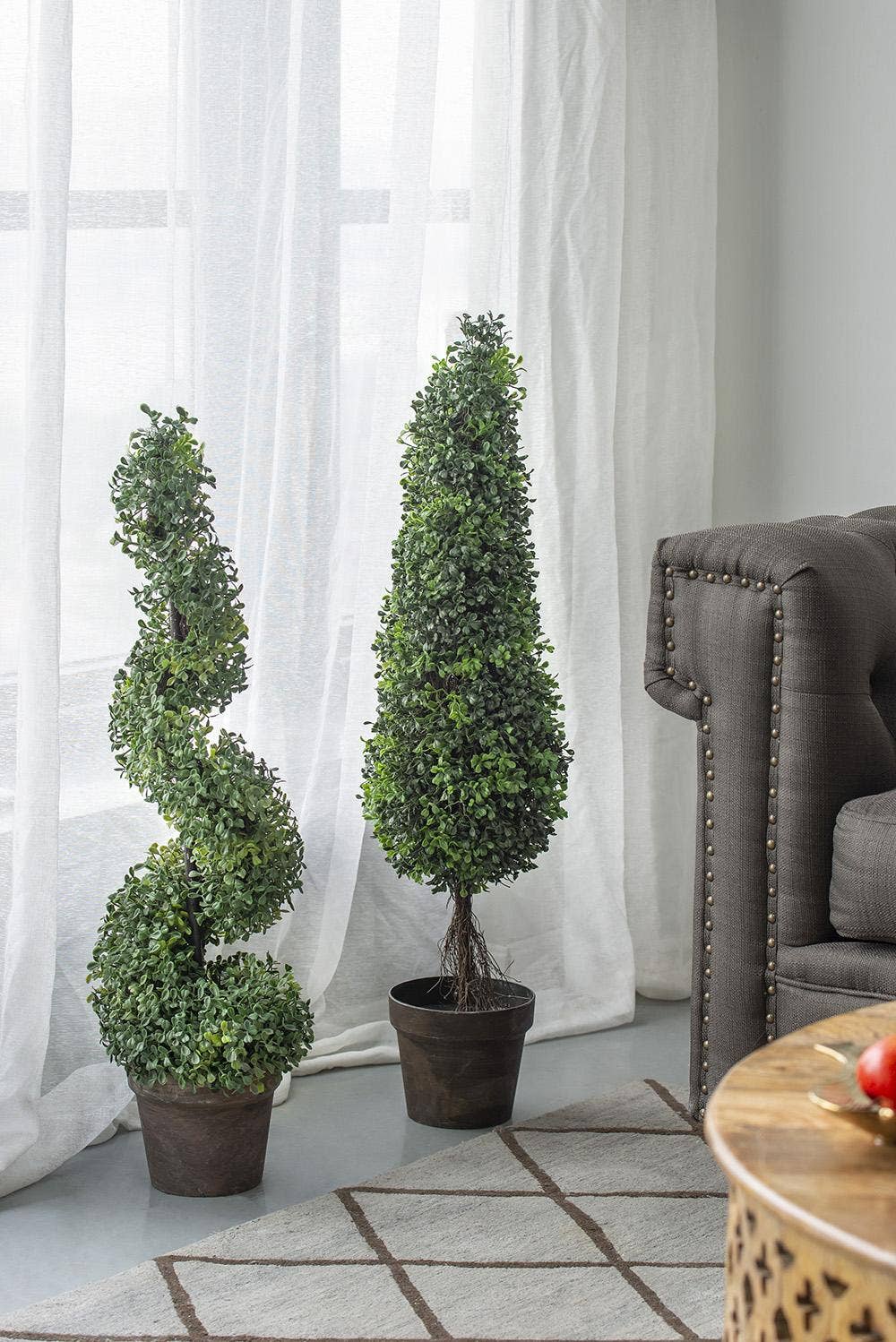 A&B Home Group Inc. - Vente Plantes artificielles - Arbre artificiel en buis de 7,5x7,5x35" dans un pot marron.8