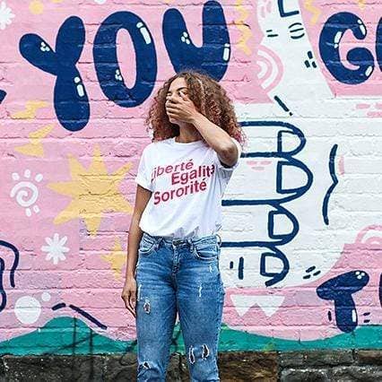 Wholesale Liberté, Egalité, Sororité White Organic Cotton T-Shirt