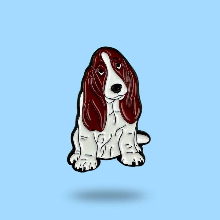 Pin's basset - pin's chien - maman de chien - pin's mignon - chiot pour la vente par Paw Generation