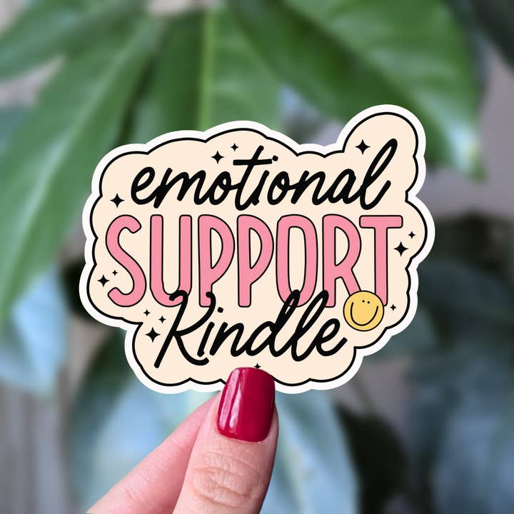 Emotional Support Kindle Sticker – Cute Book Lover Gift for wholesale by Moonlit Creations