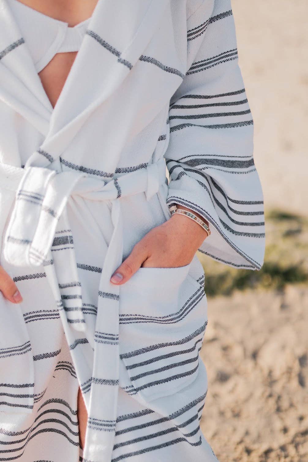 Basic Layers - Vendita all'ingrosso Vestaglia - Unisex - Accappatoio turco Coco in cotone 100% con cappuccio e tasche6