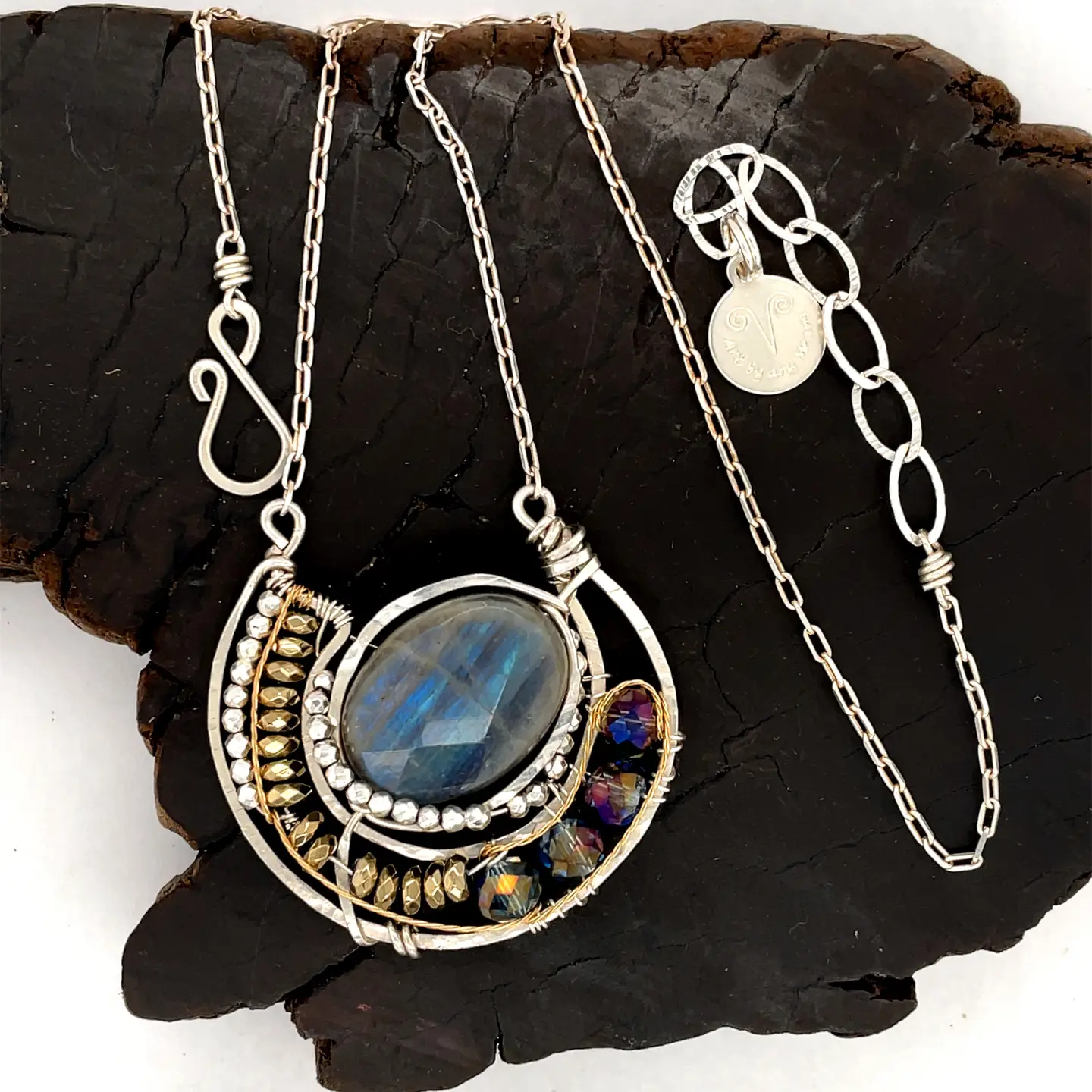 Art by any Means Jewelry – wholesale Pendant/charm necklace – Space Dust Labradorite Necklace 80137N4