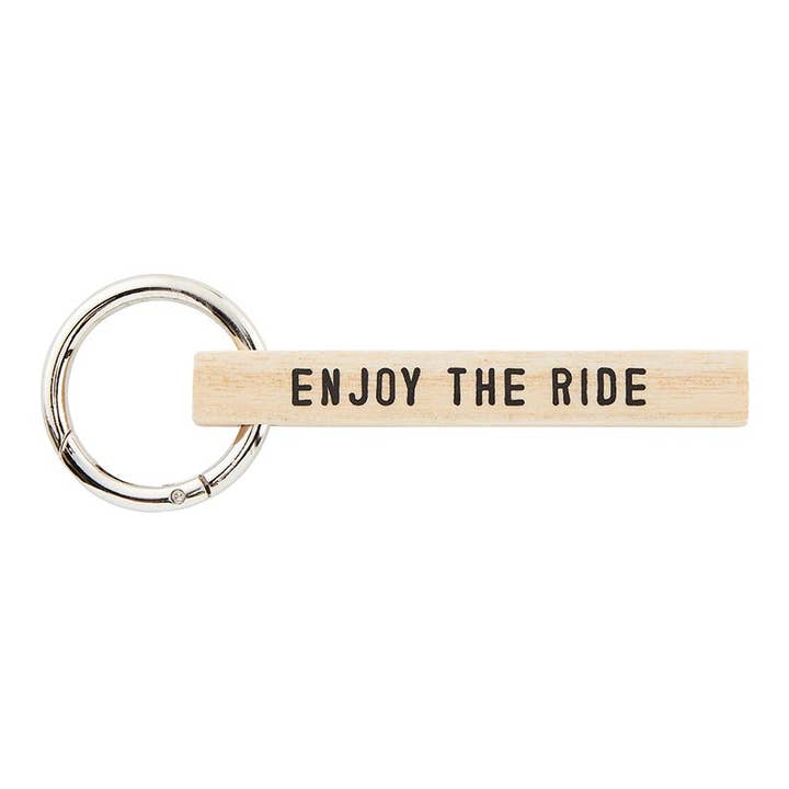 Face to Face Wood Keychain - Enjoy the Ride for wholesale by Santa Barbara Design Studio by Creative Brands