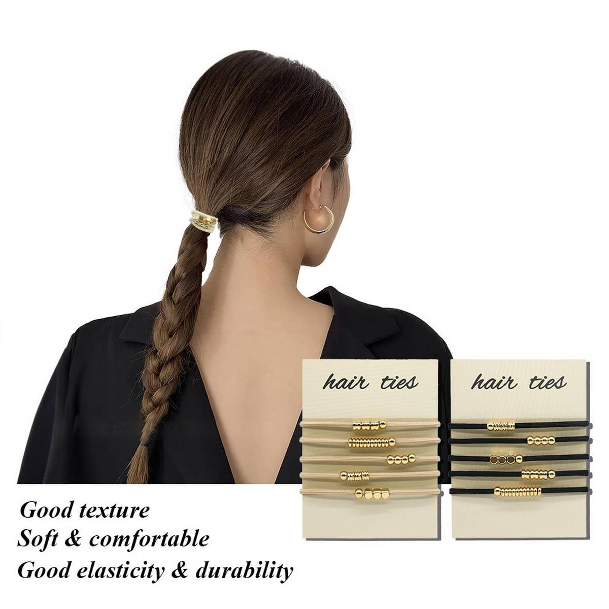 ACCITY - Wholesale Hair Tie - BRAIDED BOHEMIAN CARD HOLDER HAIR SCRUNCHIES_CWAHA27124